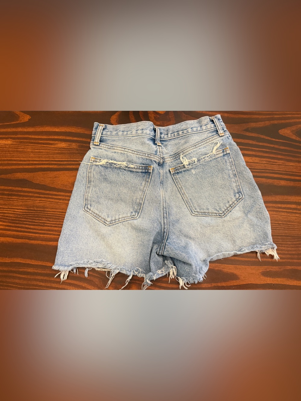 Abercrombie & Fitch Light Blue Distressed Denim Shorts - Picture 4 of 4